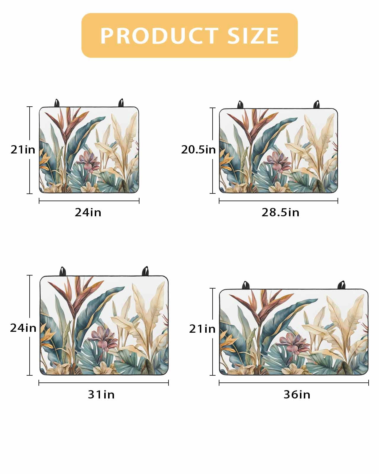 nqOlkjepod Large Induction Cooktop Protector Mat 24"x21", Vintage Tropical Leaves Stove Top Covers for Electric Stove, Summer Rustic Floral Decorative Stove Burner Cover Mats, Glass Top Stove Cover