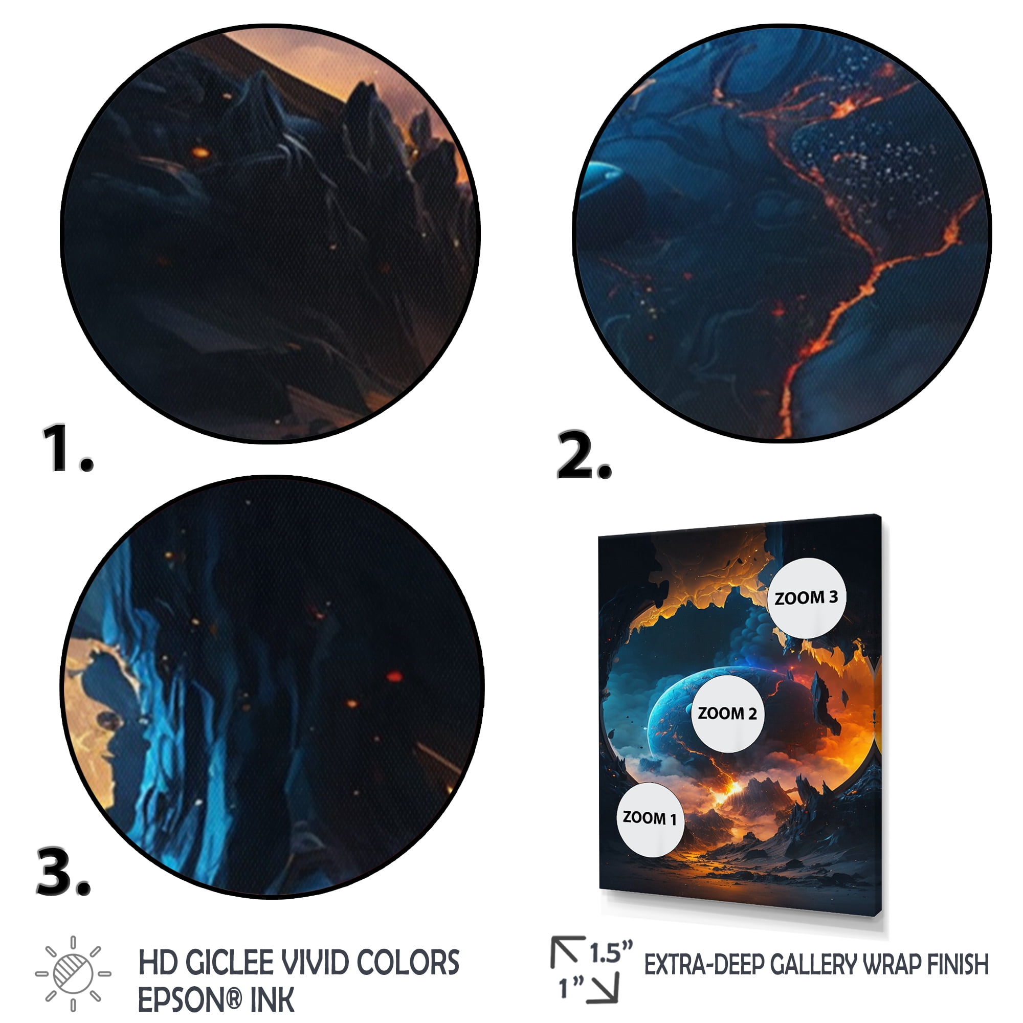Designart Deep Space Planet Fusion I Canvas Wall Art