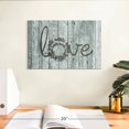 thumbnail image 3 of Elephant Stock Wooden Love Typography Wall Art - Horizontal Canvas Wall Art - Living Room Wall Decor - Inspirational And Typography Canvas - Blue And Gray Decor - 12" x 8", 3 of 8