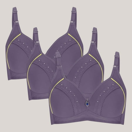 LLYWEY Padded Bras for Women No Underwire Discounts Plus Size Bras Women Ladies Underwire Bra Style-697 Women Multiway Bra Feature Adult Female Cotton Sports Bras Purples 42B