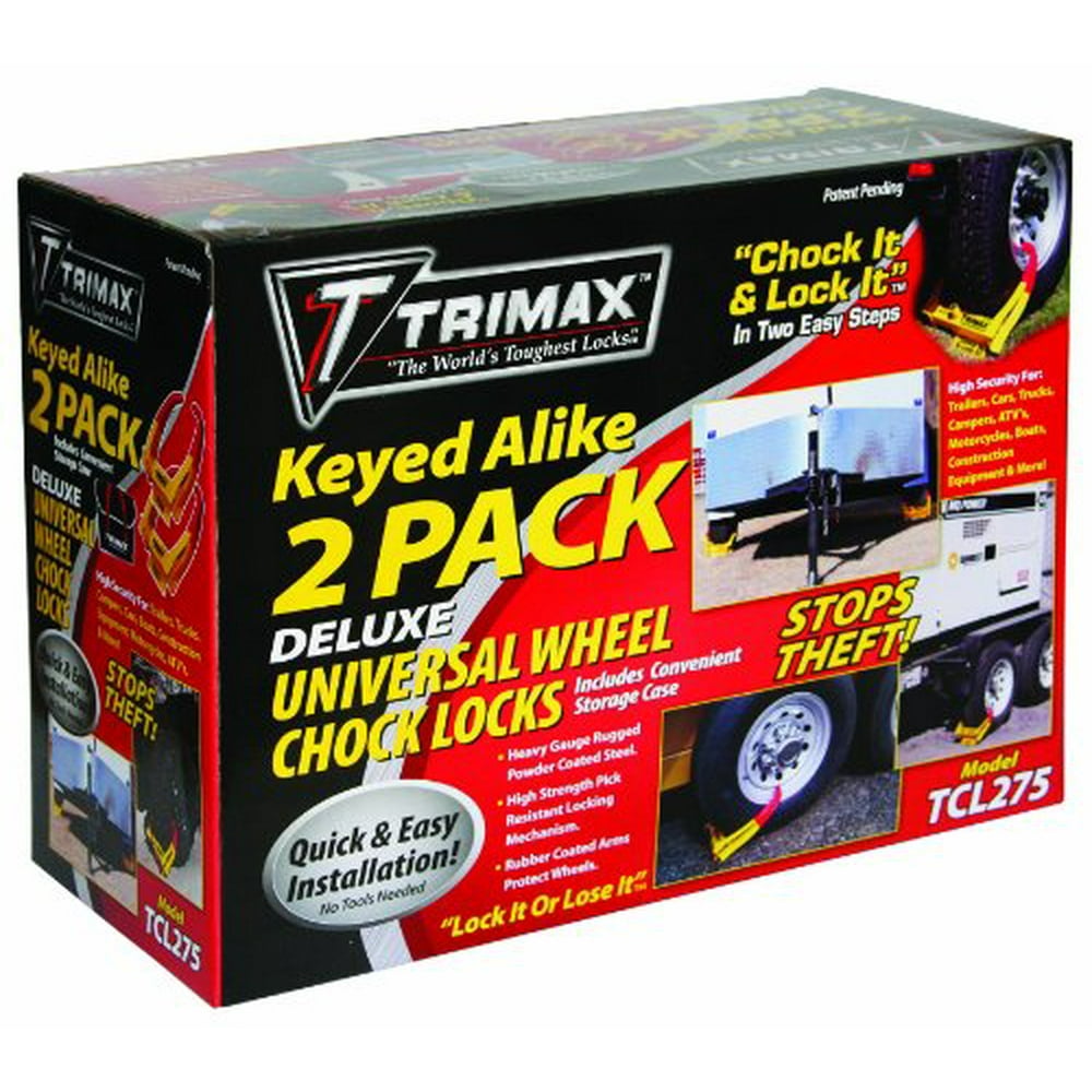 TRIMAX 2Pack Keyed Alike Chock Lock Wheel Lock