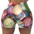 thumbnail image 2 of Haiem Easter Eggs No Front Seam Biker Shorts for Women Yoga Workout Gym Bike Shorts with Tummy Control Moisture-Wicking-X-Large, 2 of 9