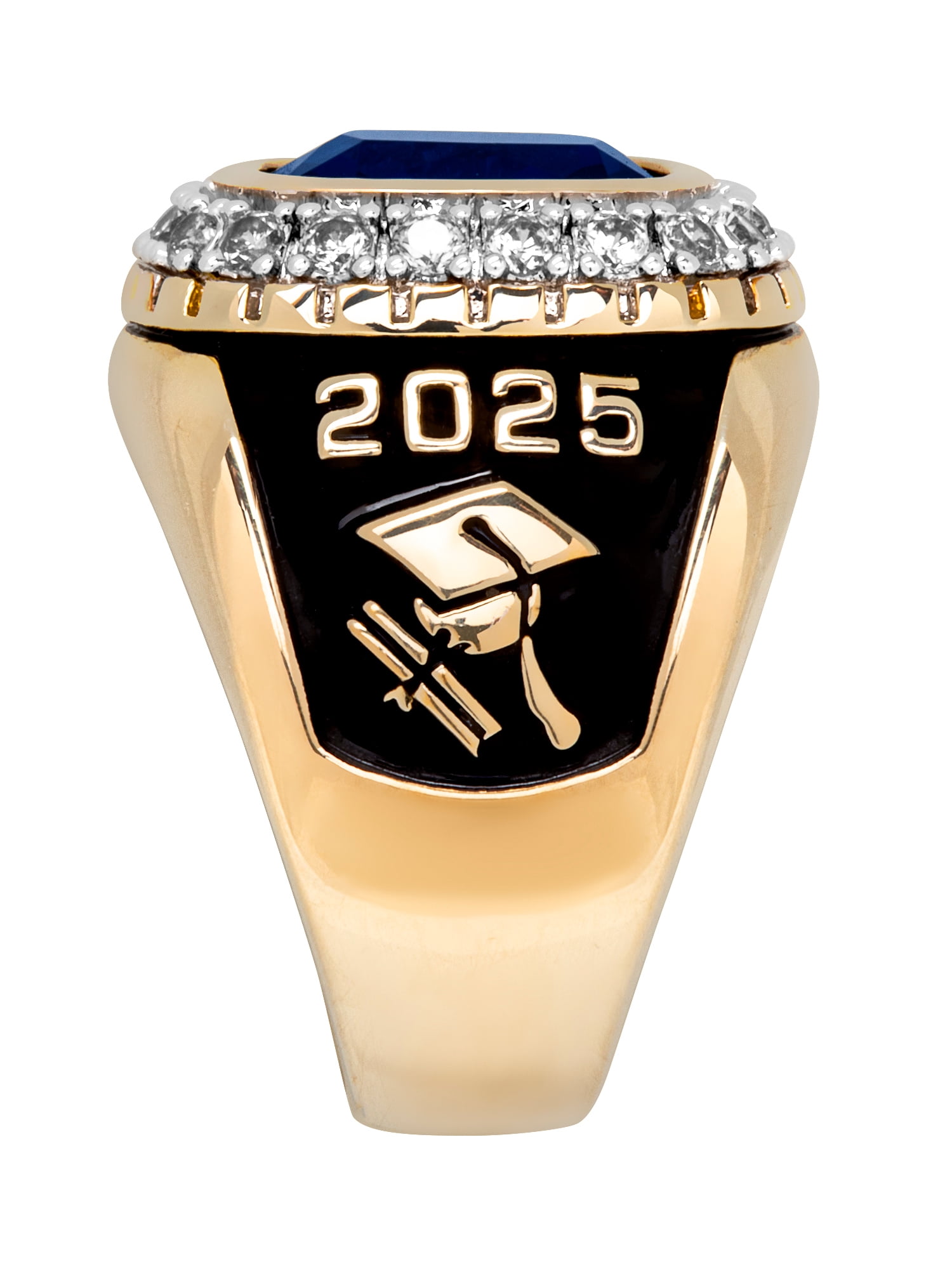 Order Now for 2025 Graduation, Freestyle Men's CZ Encrusted Personalized Class Ring, Personalized, High School or College
