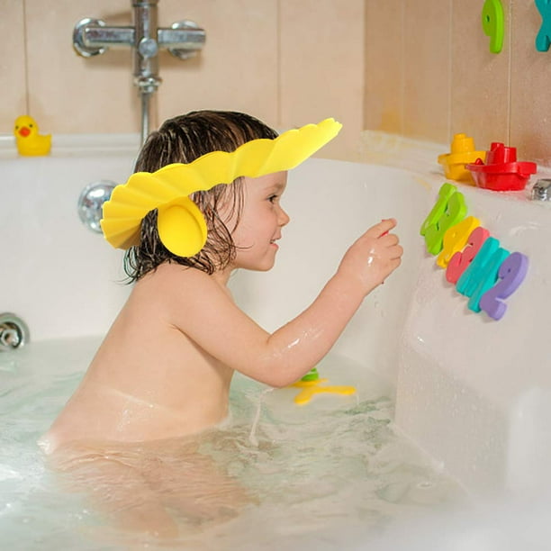 Babarla 3pcs Baby Shower Caps 3 Colors Baby Bathing Hat Kids Adjustable Shower Cap Kids Wash Hair Shield With Ear Protection Multicolour