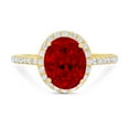 thumbnail image 7 of Solitaire with Accents Engagement Ring for Women - 2.27ct Natural Garnet in 14K Yellow Gold Promise Ring, 7 of 7