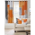 thumbnail image 2 of Burnt Orange Grey Blackout Curtains 84 Inches Long for Bedroom, Modern Oil Painted Abstract Art Thermal Insulated Room Darkening Black Out Window Curtain Panels Grommet Drapes for Living Room, 2 of 8