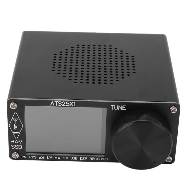 Receptor de radio de banda completa con carcasa de aleación de aluminio y pantalla táctil a color de 2,4 pulgadas
