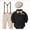 D26-Black, variant on 18M Toddler Newborn Boy Outfit Gentleman Suit Long Sleeve Shirt Bag Hip Dress Suit Fall Winter 2PCS 6-12 Months 12-24 Months 2T 3T 4T 5T 6T 7T Gift Set