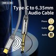 thumbnail image 2 of USB-C to 6.35mm 1/4 inch TS Audio Cable, Gold Plated USB Type C to 1/4" Male Mono Interconnect Aux Adapter Cable, 2 Ft, 2 of 6
