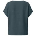 thumbnail image 7 of Diufon Womens Crinkle Gauze Blouse Rolled Short Sleeve V Neck Casual Loose Fitted Solid Color Summer Tunic Tops, 7 of 7