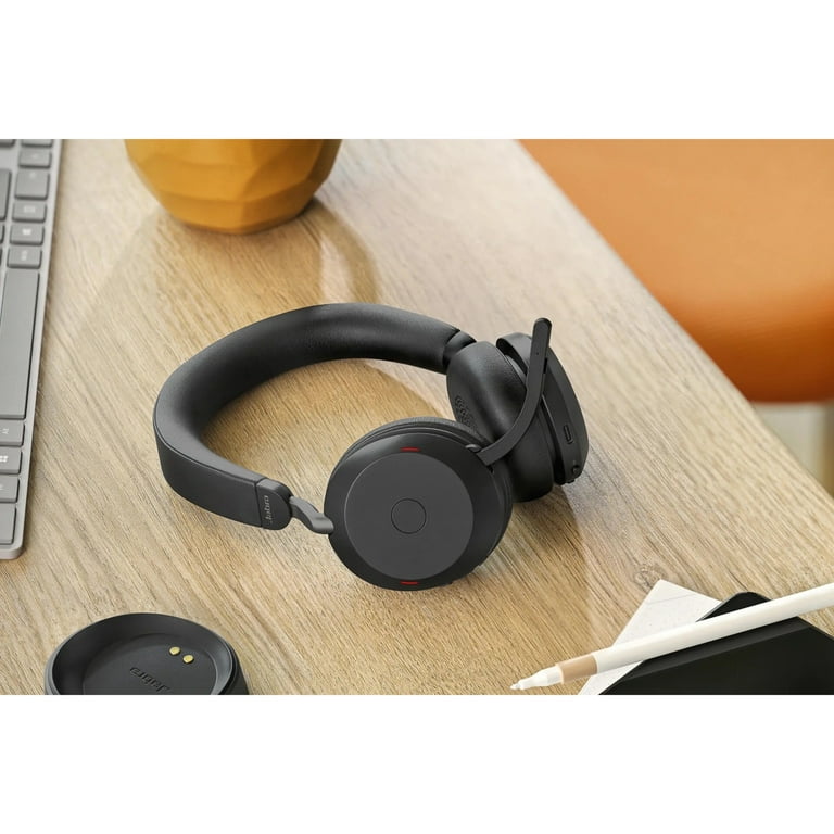 Jabra Evolve2 75 Wireless On-ear Stereo Headset, USB-C, For MS Teams,  Black, Binaural, Ear-cup, 3000 cm, Bluetooth, 20 Hz to 20 kHz, MEMS  Technology Microphone, Noise Cancelling 