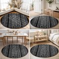 thumbnail image 4 of Round Rugs 4Ft, Boho Ethnic Round Area Rug Washable Indoor Throw Carpet, Black Tribal Abstract Motif Texture Soft Non Slip Circle Rug for Kitchen Nursery Room Home Decor Aesthetic, 4 of 8