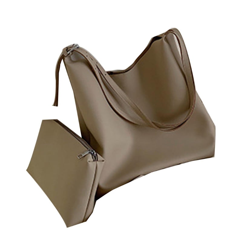 2pcs/set Women PU Leather Soft Shoulder Bag Tote Purse Handbag Crossbody Satchel 