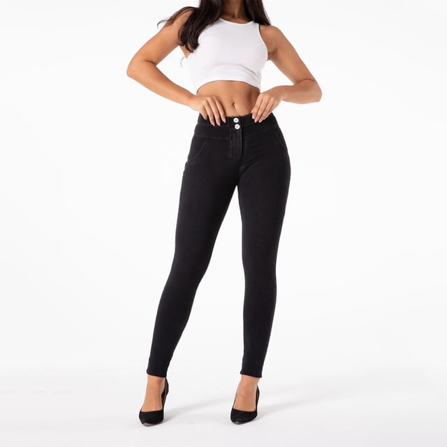 Pantalones vaqueros deportivos y de ocio para mujer Pantalones de fitness de alta calidad Leggings de yoga cómodos Mallas elásticas grandes