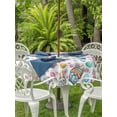 thumbnail image 2 of Easter Gnomes Eggs Outdoor Tablecloth - 54 Inch Round Dining Table Cover, Bunny Ears Spring Flowers Country Rustic Waterproof Outdoor Table Cloth with Umbrella Hole & Zipper for Picnic/Patio/Party, 2 of 7