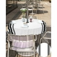 thumbnail image 4 of Outdoor Tablecloth Black Ticking Vertically Stripe Round Patio Tablecloths 60 Inch, Outside Table Cloths with Umbrella Hole and Zipper, Simple White Summer Table Cover for Outdoor Tables, Picnic,, 4 of 6