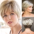thumbnail image 2 of Dsseng Perruques Blondes Femmes Cheveux Courts Synthétique Naturel Perruque Complète Résistante à la Chaleur, 2 of 11