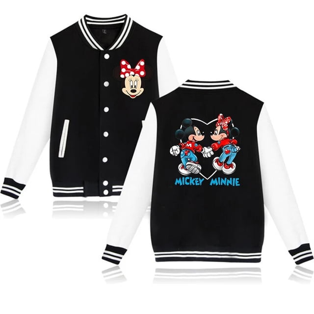 Sudadera con capucha de los 90 para hombre y mujer, chaqueta de béisbol de Disney, Mickey, Minnie Mouse, ropa para niño y niña, chaquetas para bebé