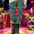 thumbnail image 4 of Hvot&aat Women Mardi Gras Leggings Stretch High Waisted Yoga Pants Sparkly Printed Carnival Party Pant, 4 of 5
