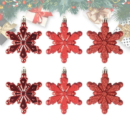 

Christmas Snowflake Hanging Pendant | 6pcs Christmas Hanging Ornaments Snowflake Embellishments | Christmas Tree Hanging Decor for Winter Frozen Theme Holiday Pendant