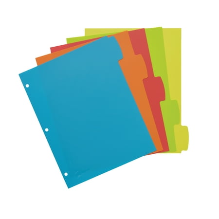 UPC: 0072782161293 | Avery Big Tab Write & Erase Plastic Dividers 5-Tab Assorted Colors (16129) 2609669