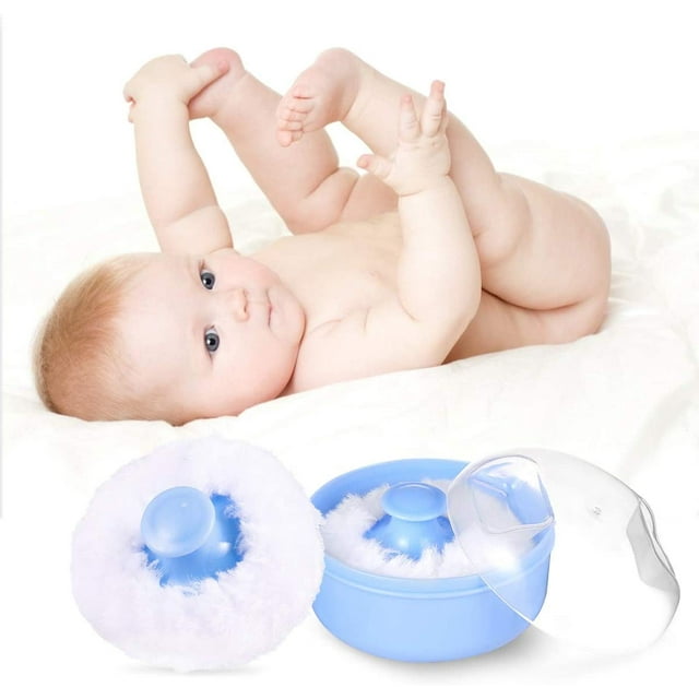 Powder Puff Case Plastic Face Body Powder Puff Villus Sponge Talcum Powder Puff Container Box