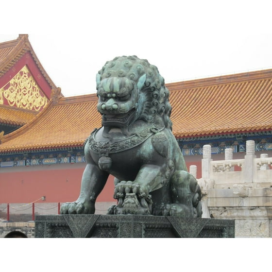 Framed Art For Your Wall Statue Copper China Lion Sculpture