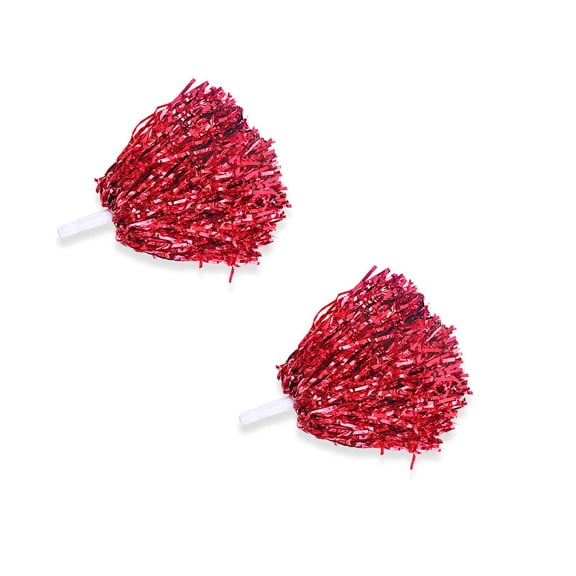 Yuarrent Paquete de 2 pompones de porristas, deportes escolares, Club, música, competición de baile, pompones de animadora, decoración de Kits de decoración para fiestas Rojo