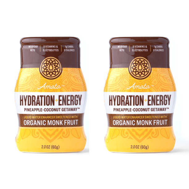 Amata Organic Monk Fruit Sweetened Water Enhancer PineappleCoconut Hydration & Energy 2