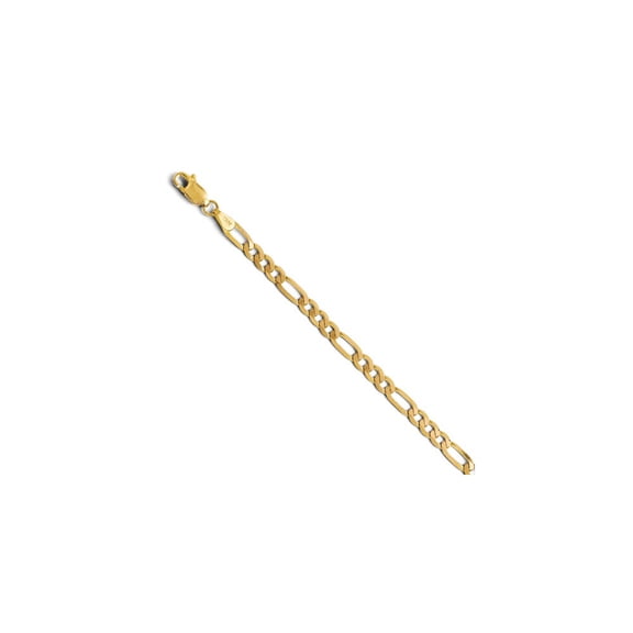 14K Yellow Gold chain Figaro 18 in 4 mm 4.0mm Flat