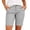 #04 Gray 【Stock up on Your Favorite Colors】, variant on Women's Stretch Twill Bermuda Shorts, Mid Rise Pull On Waist with Functional Pockets, Casual Summer Hiking Shorts for Outdoor Adventures or Daily Wear, Comfortable Pull | CSEONE,Black L
