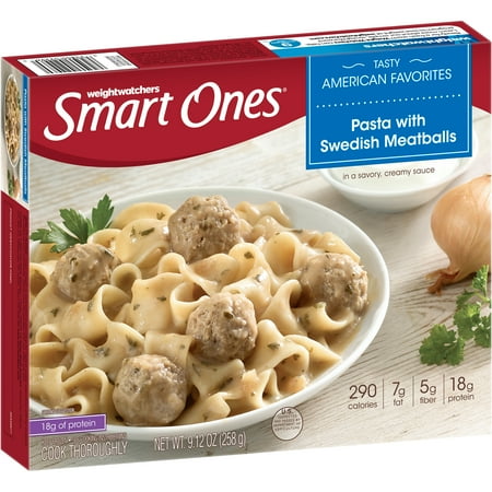 Weight Watchers Smart Ones Tasty American Favorites Pasta with Swedish Meatballs 9.12 oz. Box Weight Watchers Smart Ones Tasty American Favorites Pasta with Swedish Meatballs 9.12 oz. Box