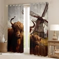 thumbnail image 2 of Homewish Animal Highland Cow Blackout Curtains Set of 2 (52x84 Each) for Boys Girls,Retro Lodge Cabin Windmill Window Curtains,Western Vintage Aesthetic Curtains and Drapes,Breathable Home Decor, 2 of 6