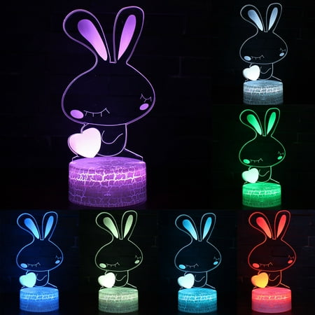 

Vikudaty Light Colorful Night Gift Light Light Easter Light LED Rabbit Night 3D USB Night LED light