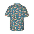 thumbnail image 3 of Daiia Corgi with Flowers Hawaiian Shirt for Men Gentle Cotton Regular Short Sleeve Casual-Medium, 3 of 9