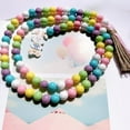 thumbnail image 4 of Norbi Easter Wooden Beads Garland with Tassels 25.6" Colorful Wooden Bead Garland Rustic Wall Hanging Wooden Bead Garland for Easter Party Indoor Outdoor Decoration, 4 of 7