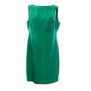 New 2163-1 RALPH LAUREN WOMENS PALM GREEN SEAMED SLEEVELES SHEATH DRESS SZ:14P