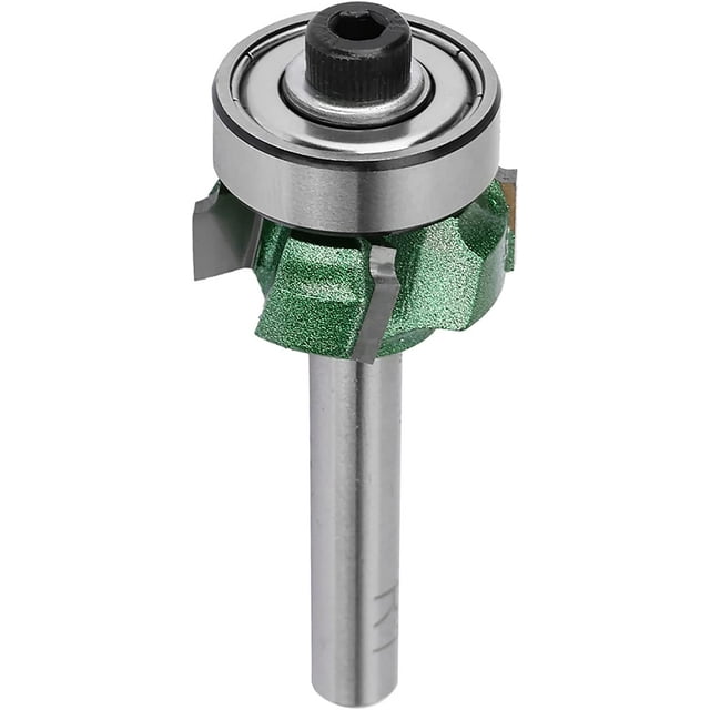 Yazoeia Woodworking Milling Cutter Trimmer Router Bit 4 Teeth Trimming Cutter Tungsten Steel Trimming Cutter After Banding for Woodworking Engraving(1/4 * R1) CJC912-152881