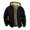 Black, variant on Men's Solid Color Fleece Lined Thickened Jacket with Zipper Hood - Casual Big Size Coat for Winter Wear, Snow Outings, and Holiday Gifts, Ideal for Daily Use,Black,L