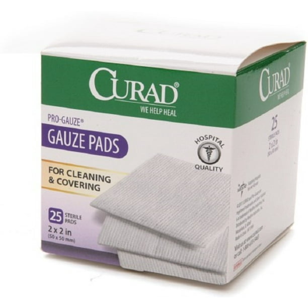 Curad Sterile Pro Gauze Pads 2" x 2" 25 ea (Pack of 4)
