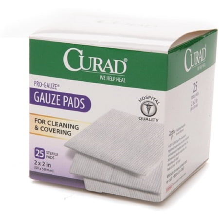 Curad Sterile Pro Gauze Pads 2" x 2" 25 ea (Pack of 2)