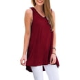 thumbnail image 3 of Anygrew Womens Summer Casual T-Shirt V-Neck Sleeveless Tunic Tops for Leggings Loose Blouse Shirt, 3 of 9