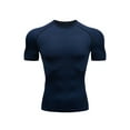 thumbnail image 1 of UKAP Mens Summer Tops Crew Neck Compression Shirts Short Sleeve Sport T Shirt Breathable Bodybuilding Tee Blue S, 1 of 3