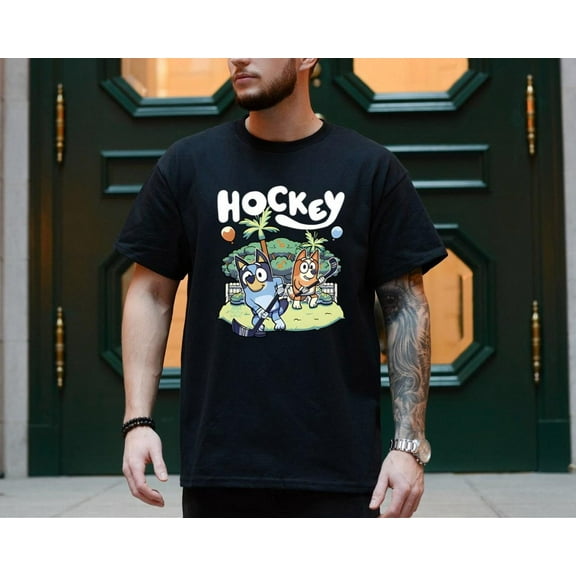 Hockey Bluey Shirt, Unisex Tshirt Newfunny Birthday Cotton Tee Vintage Gift For Men Women Tshirt, Sweatshirt, Hoodie