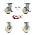 thumbnail image 2 of 6 Inch Nylon Caster Set with 2 Brakes/Swivel Lock 2 Rigid Service Caster, 2 of 2