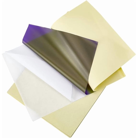 35 Sheets Tattooing Transfer Paper Thermal Tattoo Stencil Temporary 4 Layers A4 Rectangle Champagne Yellow Heat Transfer Film Paper Accessories for DIY handcrafting