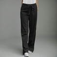 thumbnail image 2 of Comfortable Elastic Waist Pants for Women Fashionable Versatile Solid Color Wide Leg Pants Casual Loose Straight Trousers, 2 of 3