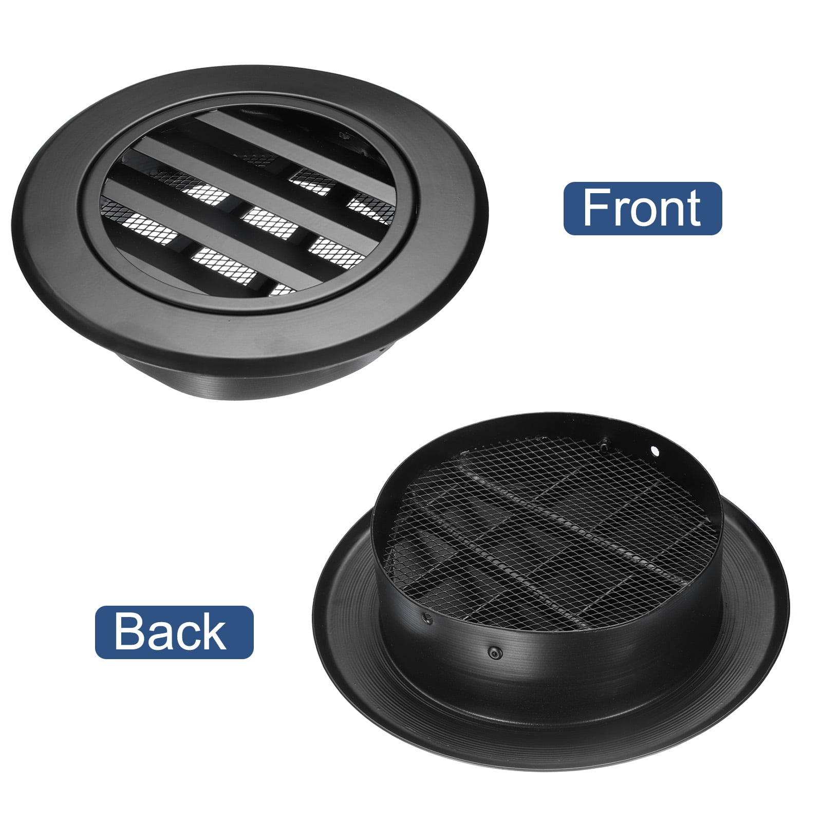 Uxcell Soffit Vents 6 Inch, Aluminum Air Vent Cover with Screen Mesh, Louvered Grille Cover for Wall, Ceiling Mount, Black