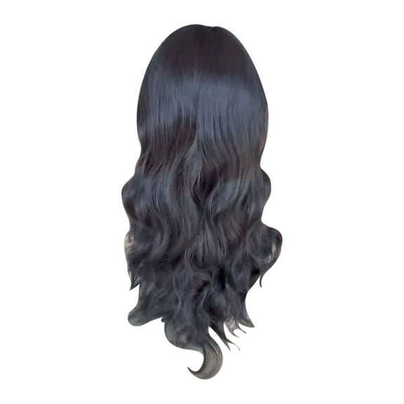 Ashosteey Long Black Middle Part Wavy Wig For Women Heat Resistant Fiber Hair Synthetic Lace Front Wigs Daily Party Use Wigs,Natural Black Glueless African Wigs for Black Women and Girls