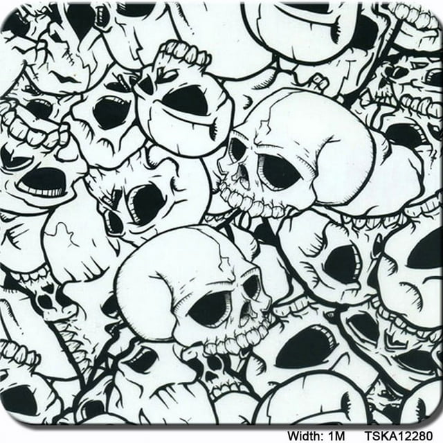 Hydrographic Film Water Transfer Print Hydrographics Film, 1.0 Meter Width - Hydro DipHydro Dipping Film -Zombie/Skull pattern- Multi-color Optional ,Easy to Use